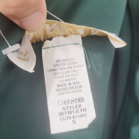 Karlie Monkees NEW One Shoulder Long Sleeve Satin Event Dress Stretch Green NWT - Picture 11 of 16